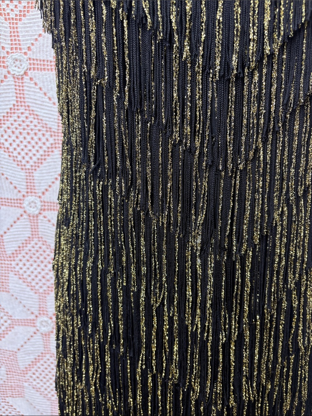 Vintage Collections by JS Black & Gold Fringe Dress - Picture 5 of 12